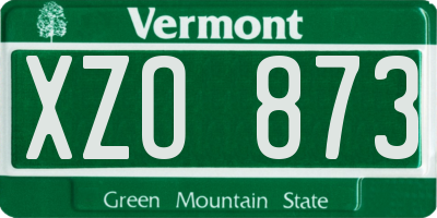 VT license plate XZO873