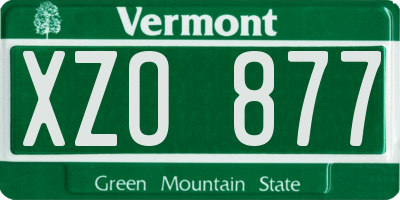 VT license plate XZO877