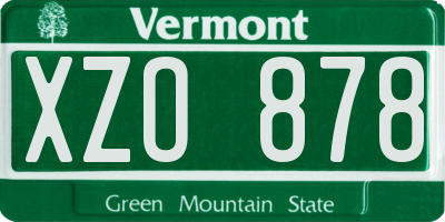 VT license plate XZO878