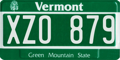 VT license plate XZO879