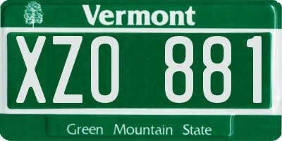 VT license plate XZO881
