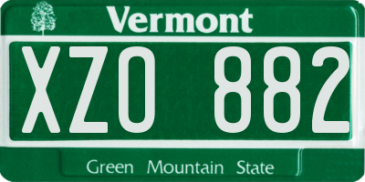 VT license plate XZO882