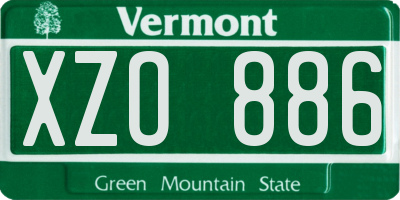 VT license plate XZO886