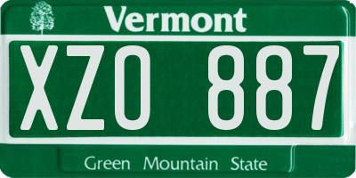 VT license plate XZO887