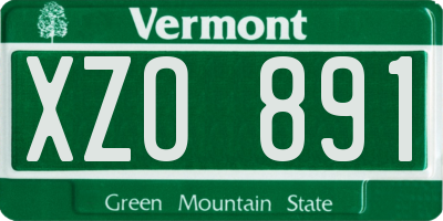VT license plate XZO891