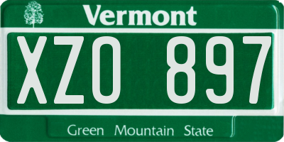 VT license plate XZO897