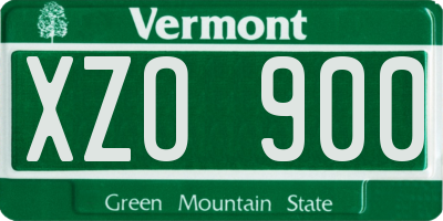 VT license plate XZO900
