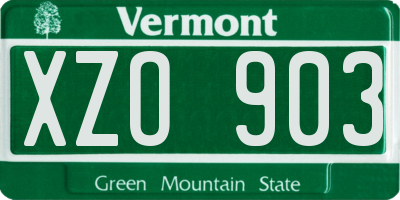VT license plate XZO903