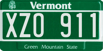 VT license plate XZO911