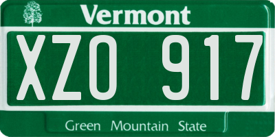 VT license plate XZO917