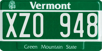 VT license plate XZO948