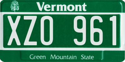 VT license plate XZO961