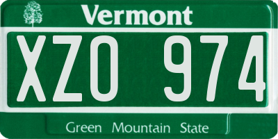 VT license plate XZO974