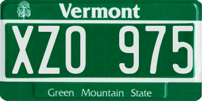 VT license plate XZO975