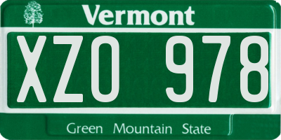 VT license plate XZO978