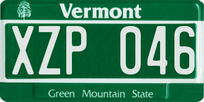 VT license plate XZP046