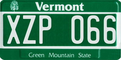 VT license plate XZP066
