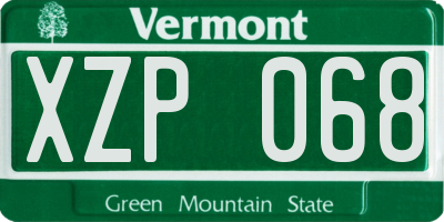 VT license plate XZP068