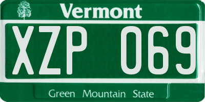 VT license plate XZP069