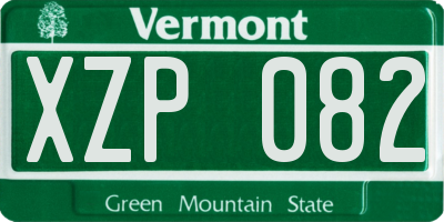 VT license plate XZP082