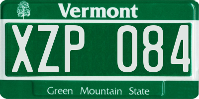 VT license plate XZP084