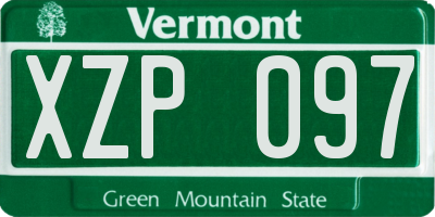 VT license plate XZP097