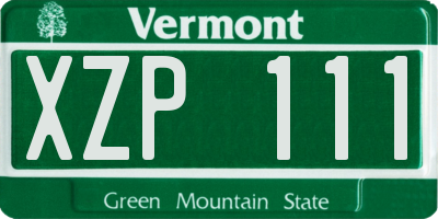 VT license plate XZP111