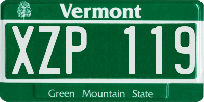 VT license plate XZP119