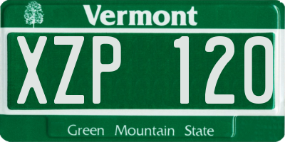 VT license plate XZP120