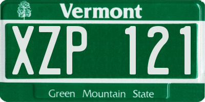 VT license plate XZP121
