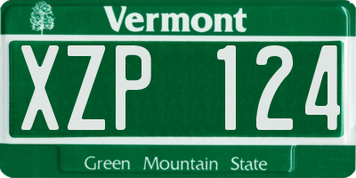 VT license plate XZP124
