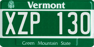 VT license plate XZP130