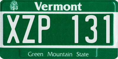 VT license plate XZP131