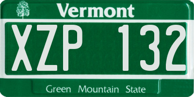 VT license plate XZP132