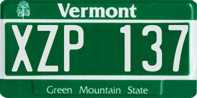 VT license plate XZP137