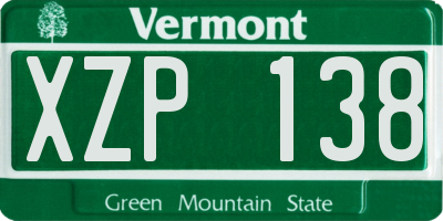 VT license plate XZP138