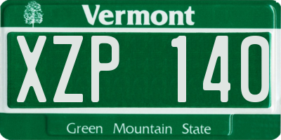 VT license plate XZP140