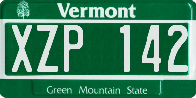VT license plate XZP142