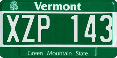 VT license plate XZP143