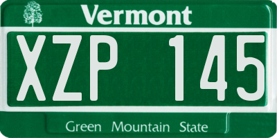 VT license plate XZP145