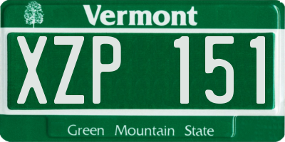 VT license plate XZP151