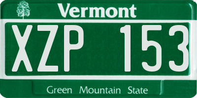 VT license plate XZP153