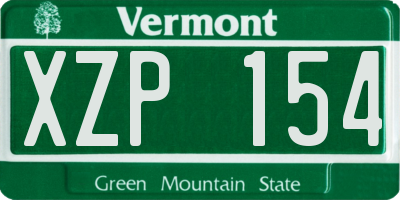 VT license plate XZP154