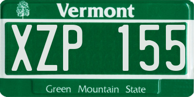 VT license plate XZP155