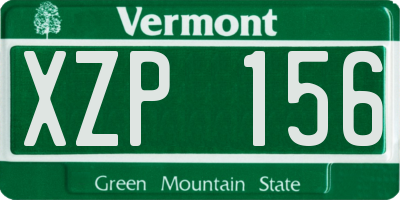 VT license plate XZP156