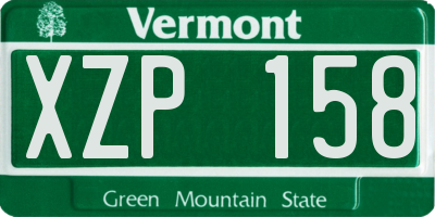 VT license plate XZP158