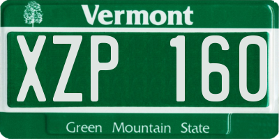 VT license plate XZP160