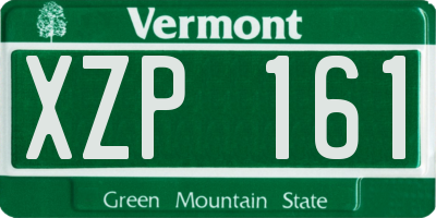 VT license plate XZP161