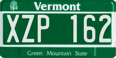 VT license plate XZP162