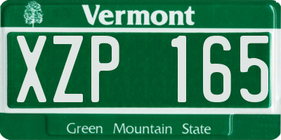 VT license plate XZP165